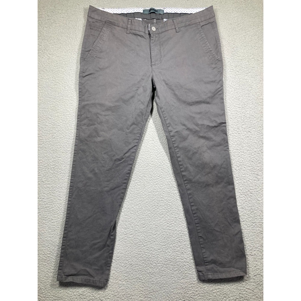 Yazubi Pants Men's 36x30 Gray Dustin Chino Straight‎ Classic Preppy Stretch